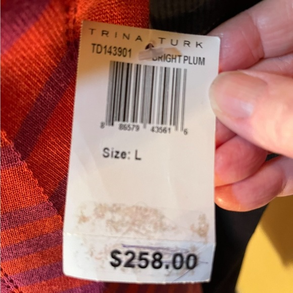 Trina Turk Chevron Pattern Knit Sleeveless Lined Dress, Lined, Large, NWT - Picture 8 of 9